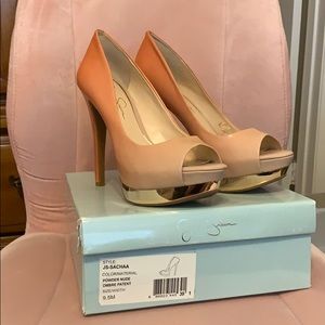 Jessica Simpson Ombré Patent Leather Peep Toe Heal